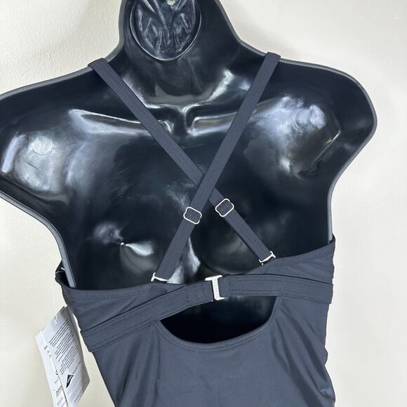 NEW Athleta Smocked Tankini Top Size 34D/DD Black Underwired Swimwear - Picture 7 of 12